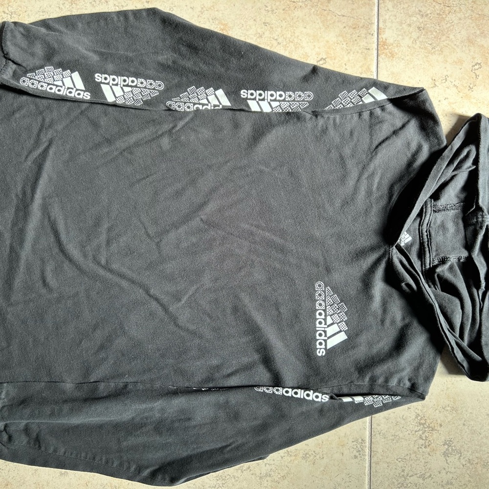 Adidas Kids Charcoal Long Sleeve Hoodie